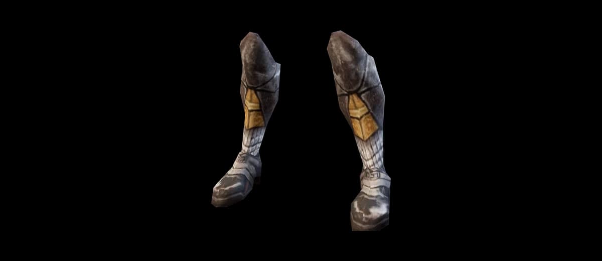 3D render of Blue Buckskin Boots