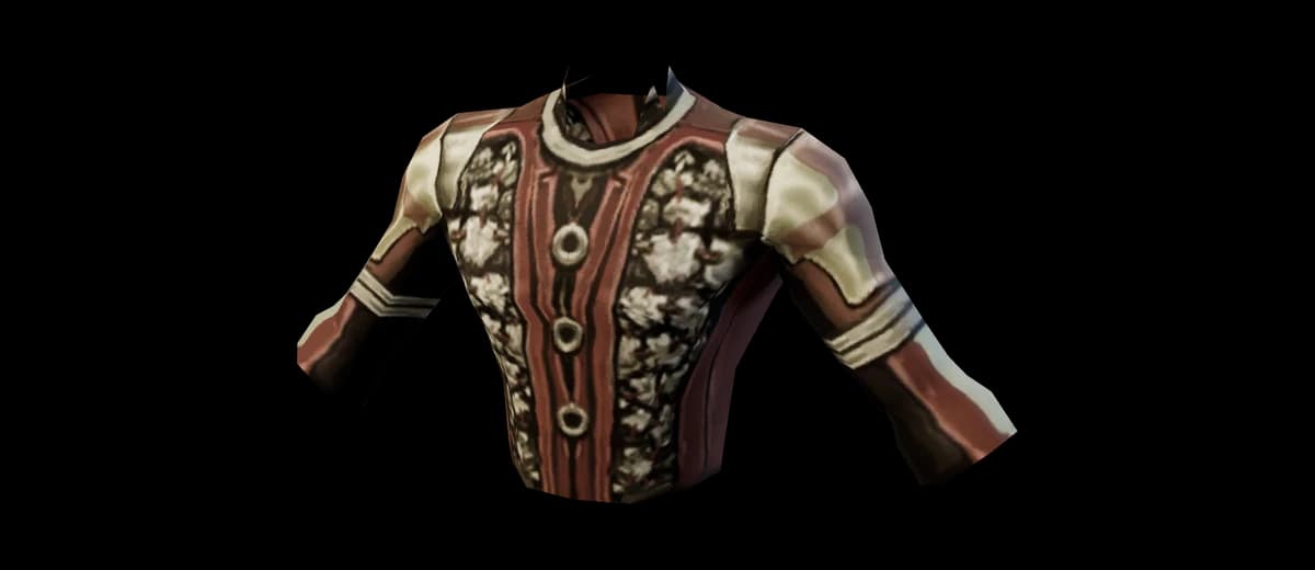 3D render of Piece Bone Breastplate