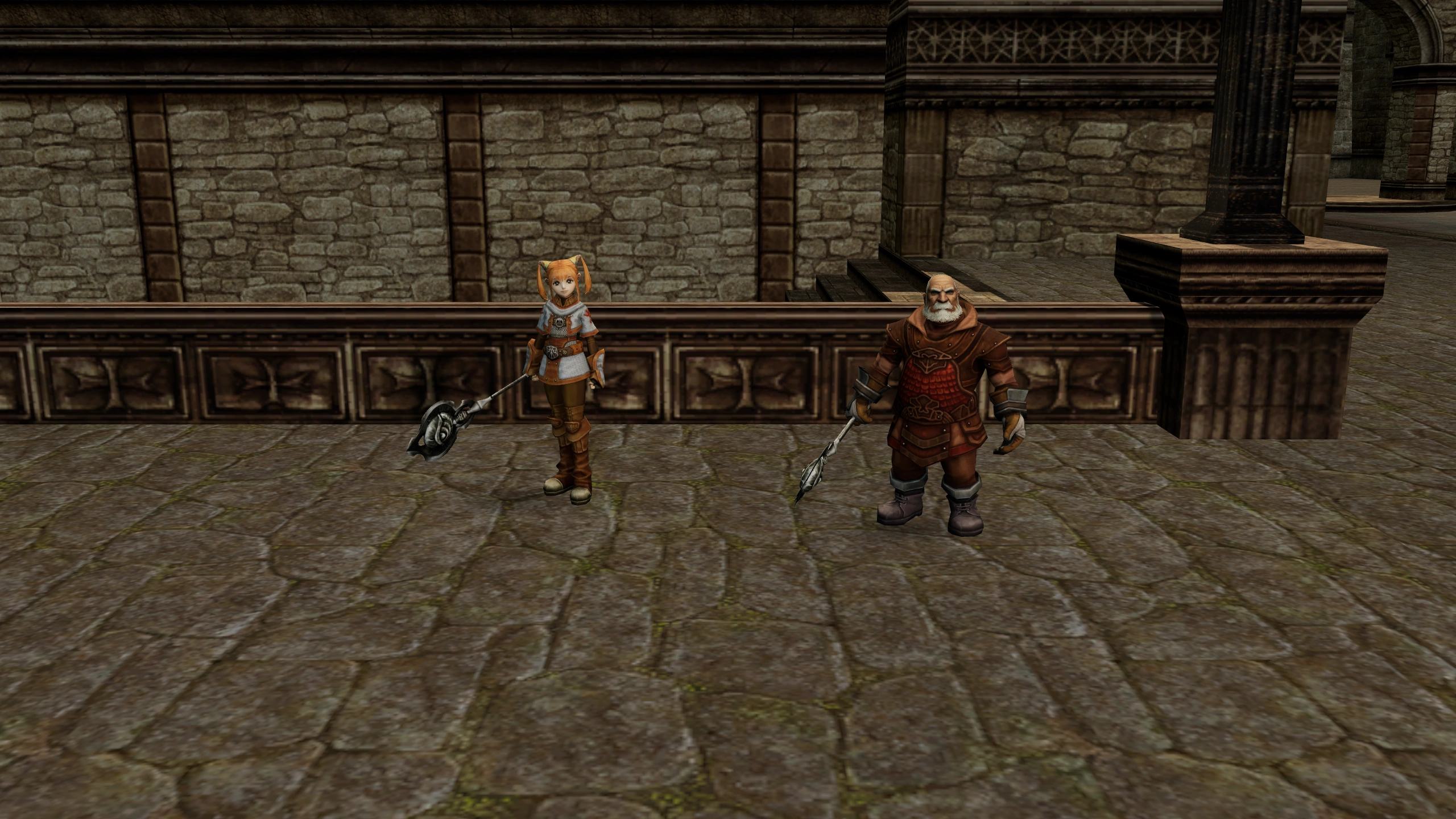 Bounty Hunter, Warsmith together in a scene rendered from native Chronicle 1 world and character assets.
