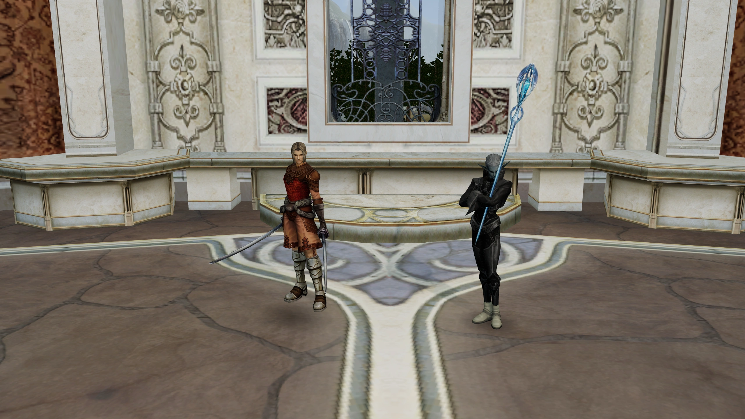 Gladiator, Spellhowler together in a scene rendered from native Chronicle 1 world and character assets.