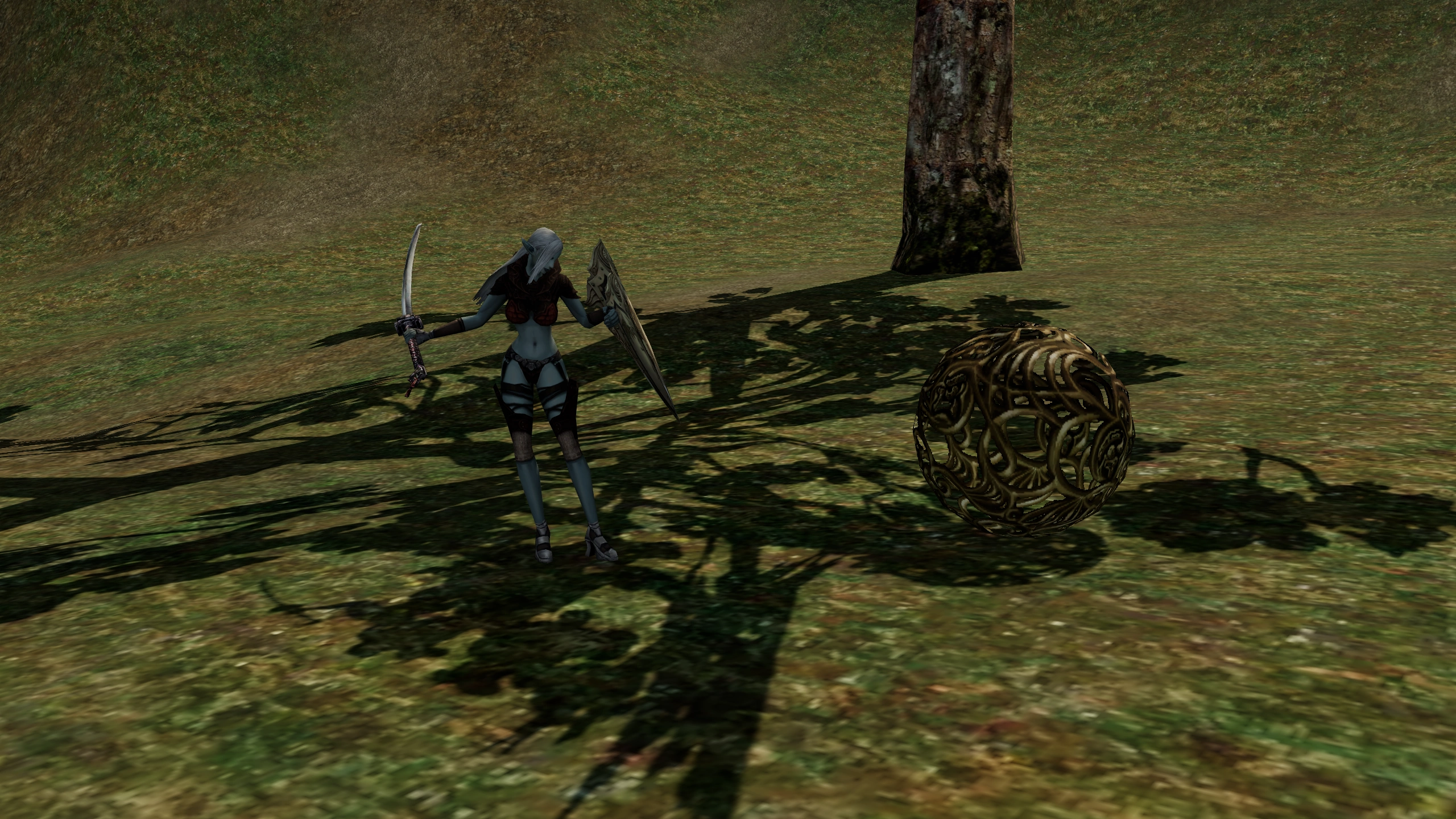 Shillien Knight facing Tairim in its Chronicle 1 hunting area.