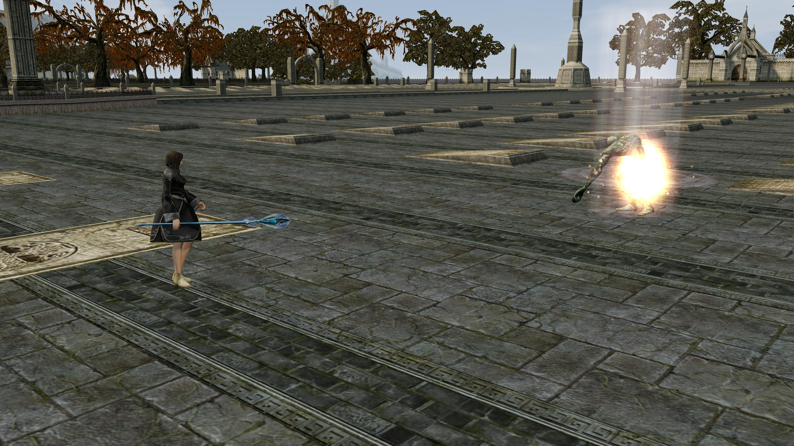 Bishop facing Grave Wanderer in its Chronicle 1 hunting area.