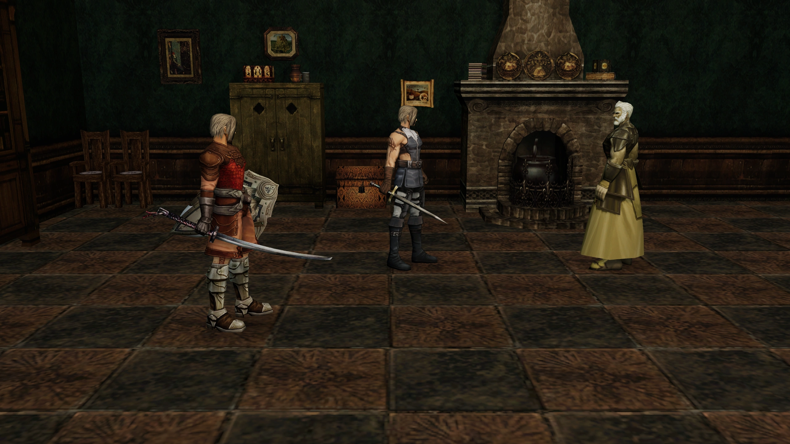 Human Fighter, Paladin meeting Rains in the native Chronicle 1 world.