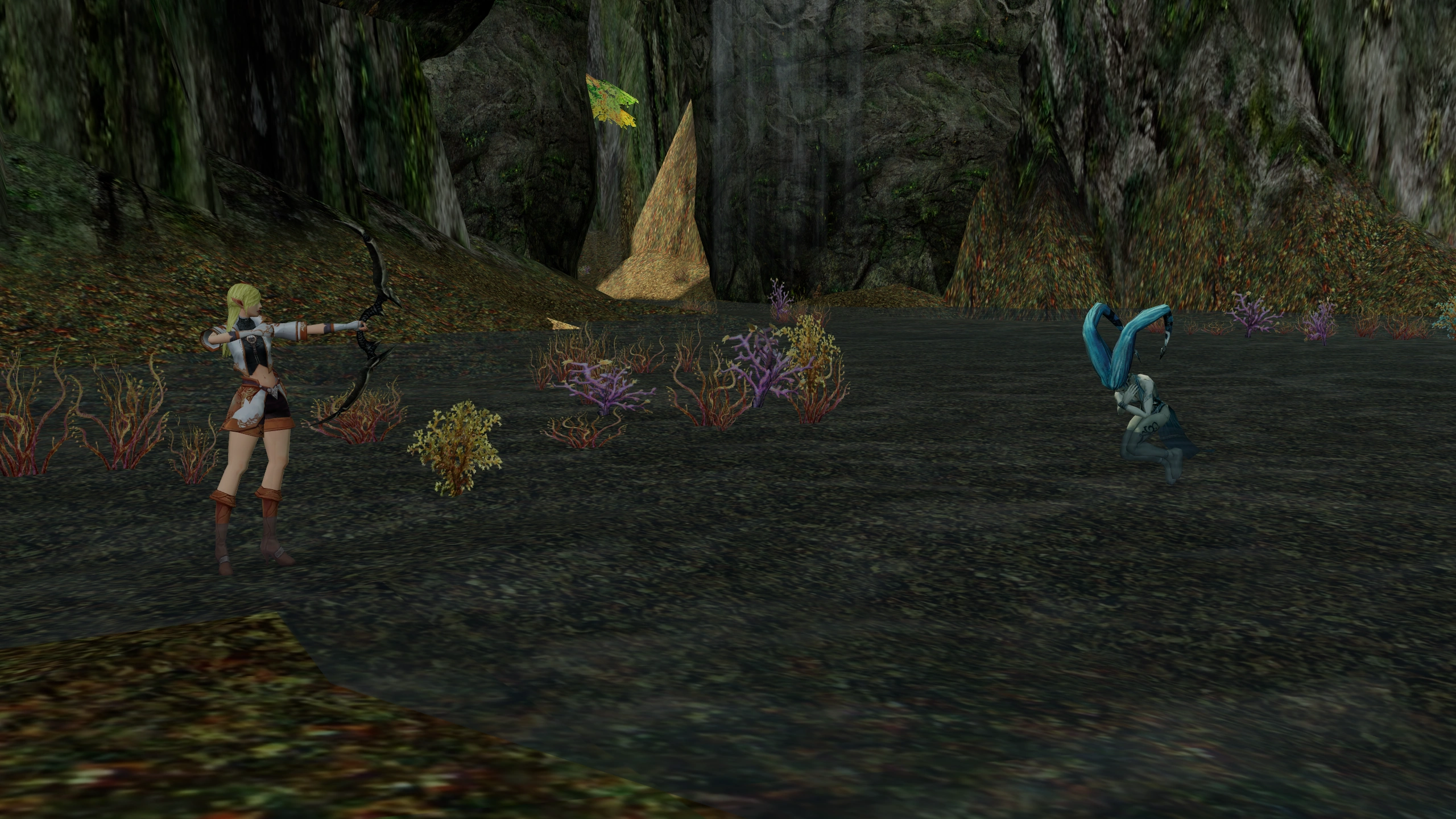 Silver Ranger facing Fline in its Chronicle 1 hunting area.