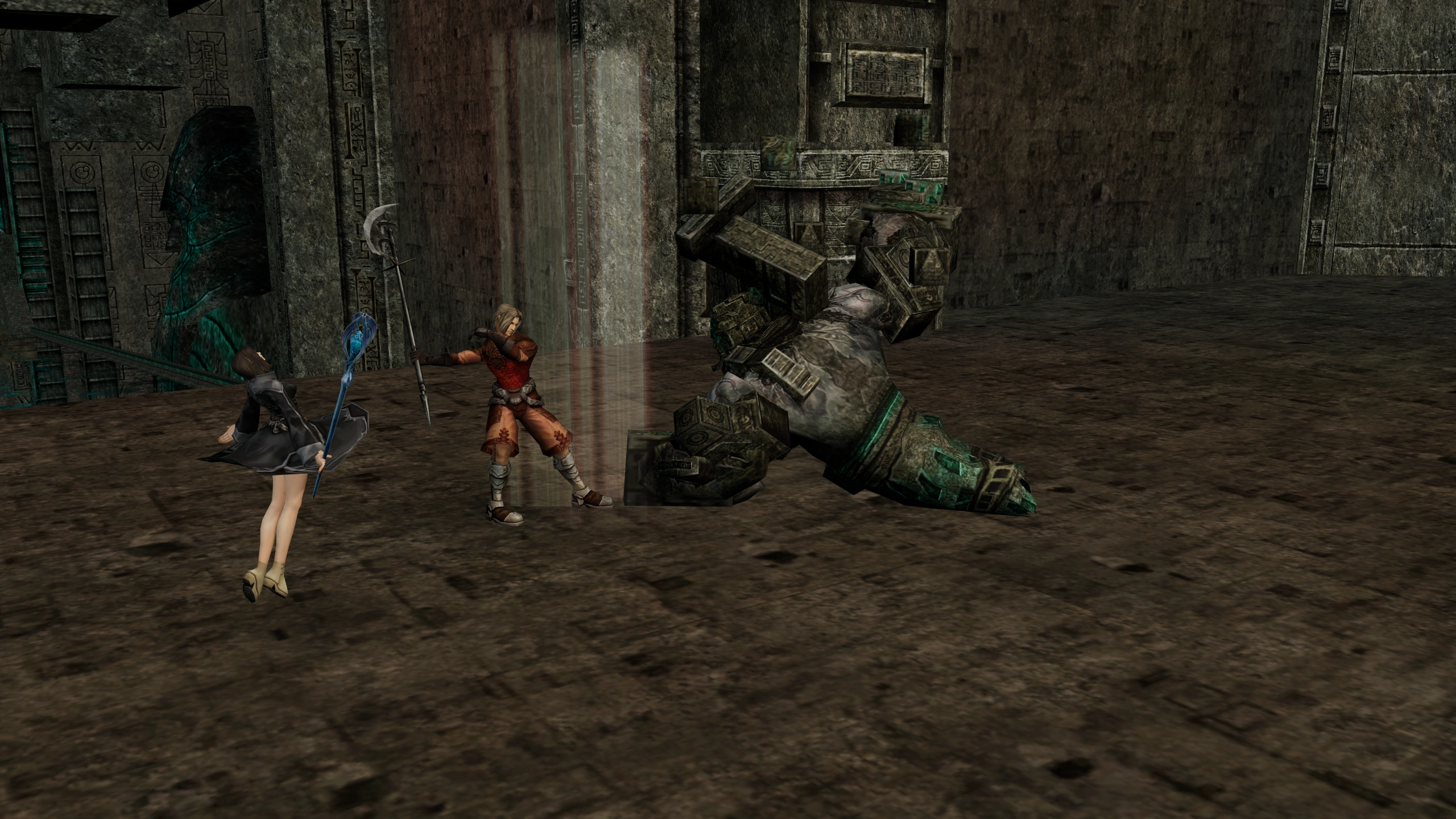 Warlord, Bishop facing Lesser Giant Soldier in its Chronicle 1 hunting area.