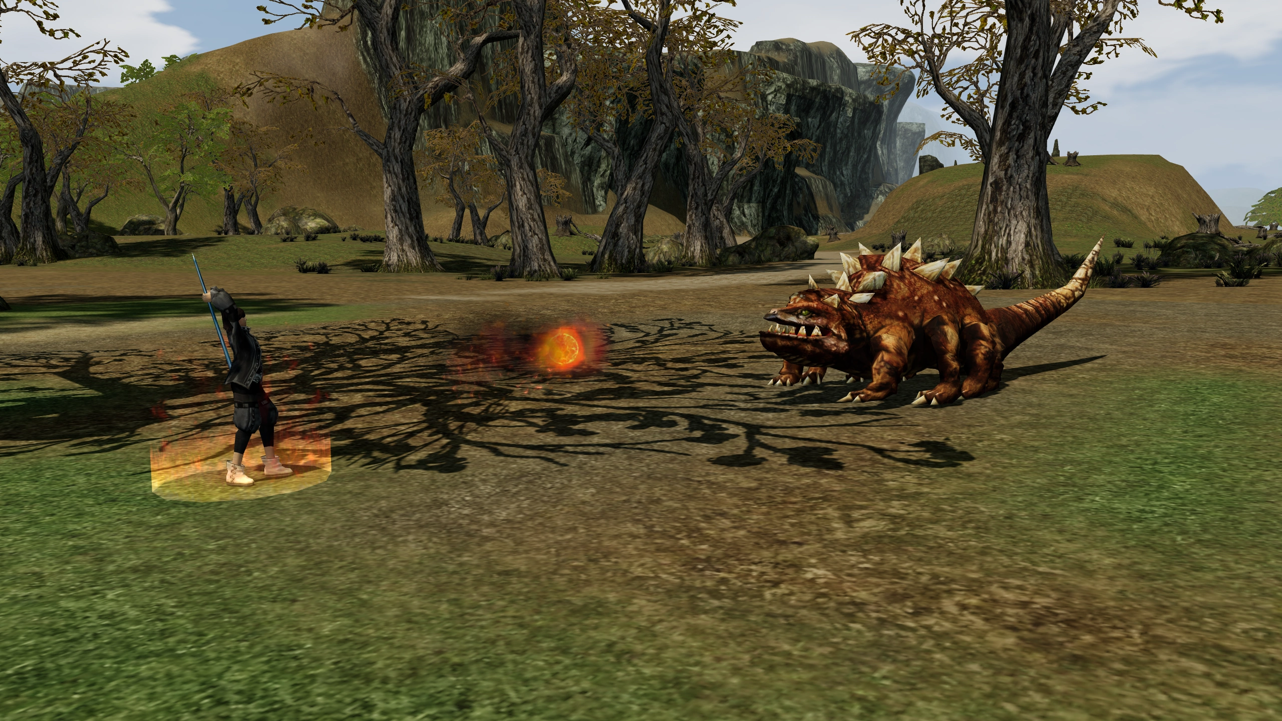 Sorcerer facing Guardian Basilisk in its Chronicle 1 hunting area.