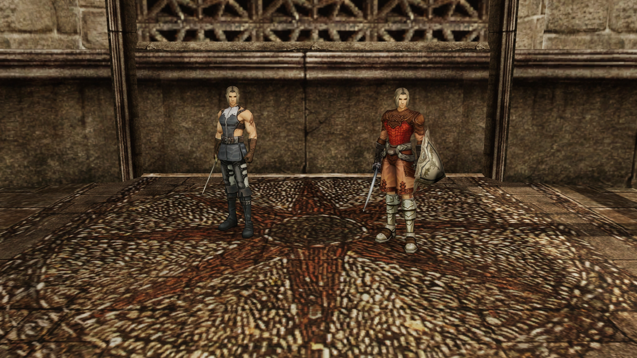 Human Fighter, Paladin together in a scene rendered from native Chronicle 1 world and character assets.